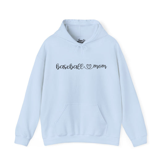 Baseball Mom with Heart Adult Unisex Basic Hooded Sweatshirt