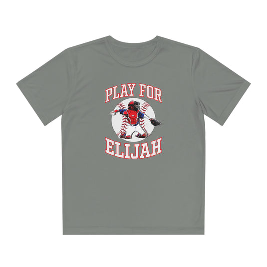 Play for Elijah Youth Unisex Moisture Wicking T-Shirt