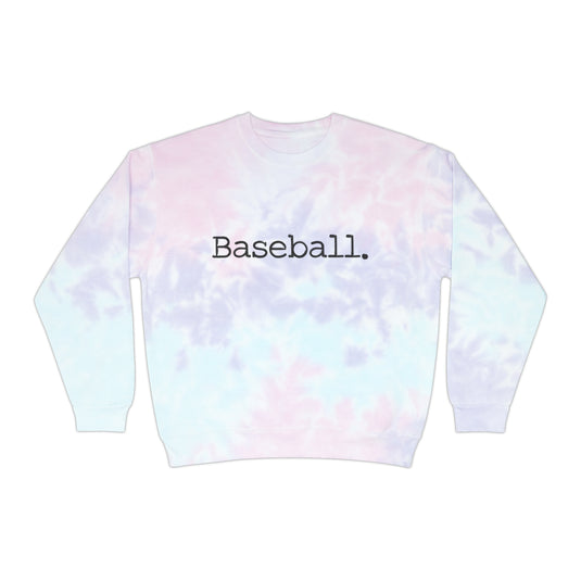 Typewriter Design Baseball Adult Unisex Tie-Dye Crewneck Sweatshirt