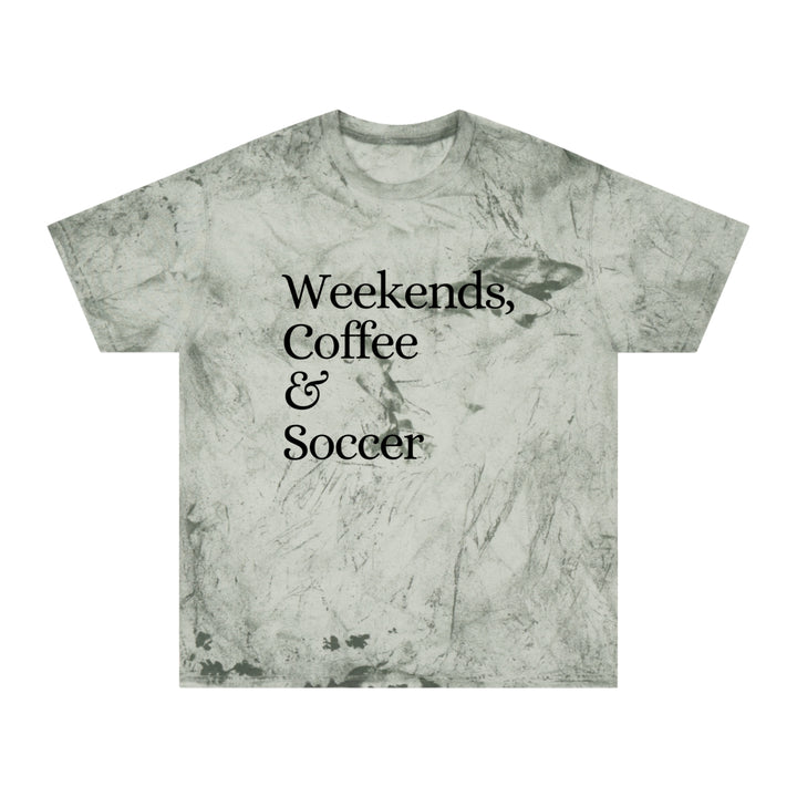 Weekends Coffee & Soccer Adult Unisex Colorblast T-Shirt