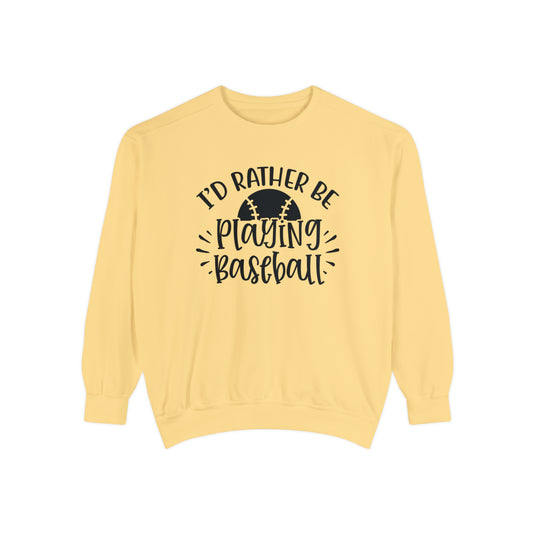 I'd Rather Be Playing Baseball Adult Unisex Premium Crewneck Sweatshirt