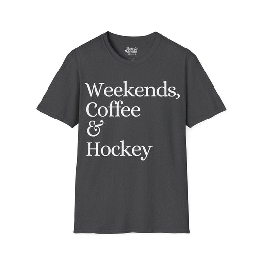 Weekends Coffee & Hockey Adult Unisex Basic T-Shirt