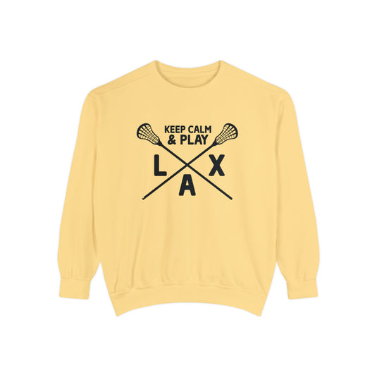 Keep Calm Lacrosse Adult Unisex Premium Crewneck Sweatshirt