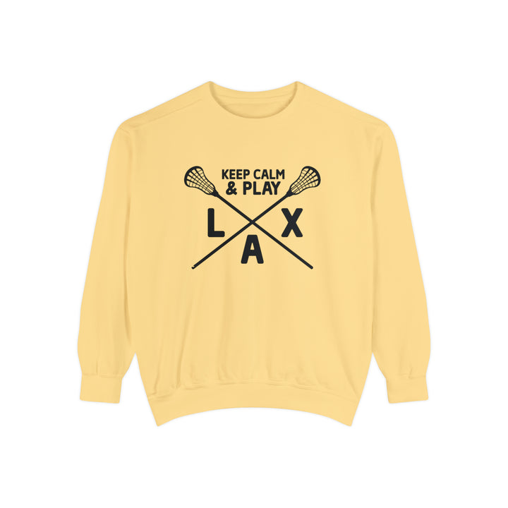 Keep Calm Lacrosse Adult Unisex Premium Crewneck Sweatshirt