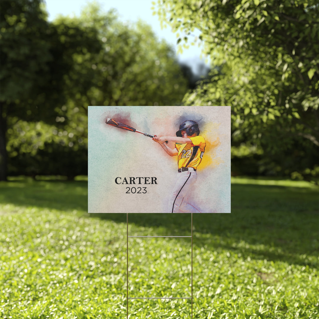 Plastic Yard Sign Picture w/Watercolor Effect