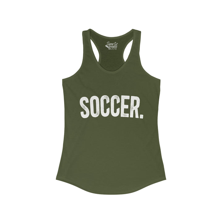 Rustic Design Soccer Adult Women's Racerback Tank