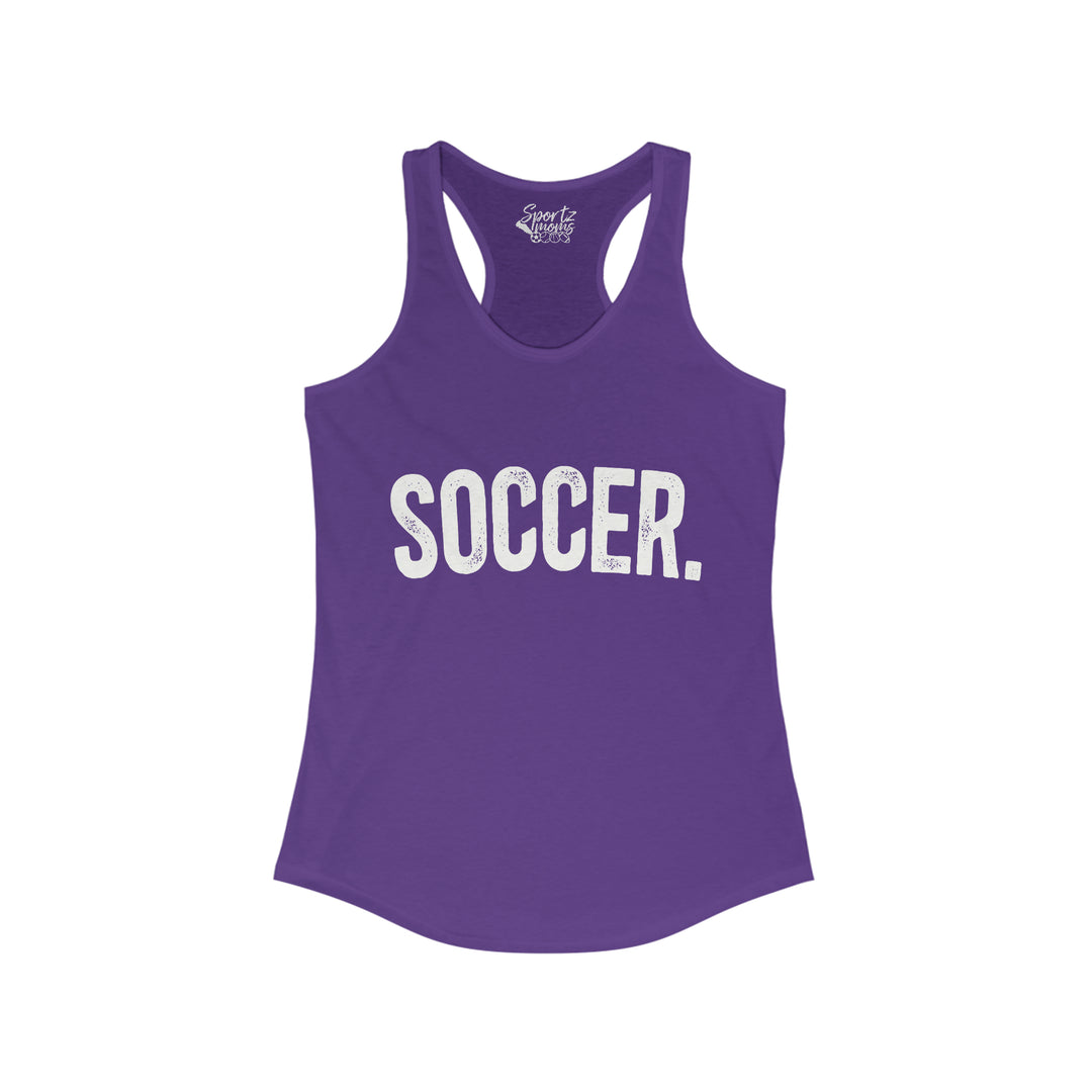 Rustic Design Soccer Adult Women's Racerback Tank