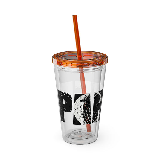 Golf 16 oz Sunsplash Tumbler with Straw w/Custom Name