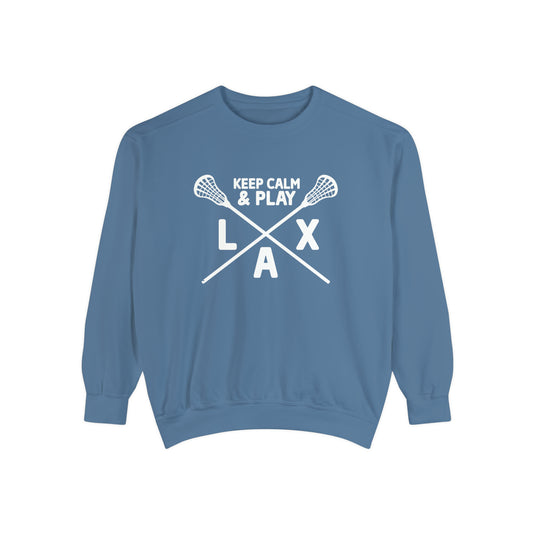 Keep Calm Lacrosse Adult Unisex Premium Crewneck Sweatshirt