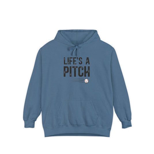 Life's a Pitch Baseball Adult Unisex Premium Hooded Sweatshirt