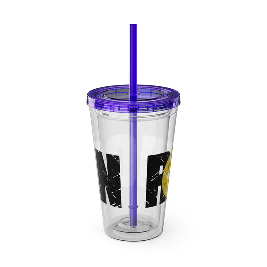 Pickleball 16 oz Sunsplash Tumbler with Straw w/Custom Name