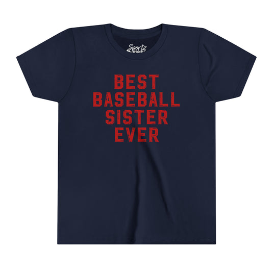 Best Baseball Sister Ever Youth Mid-Level T-Shirt