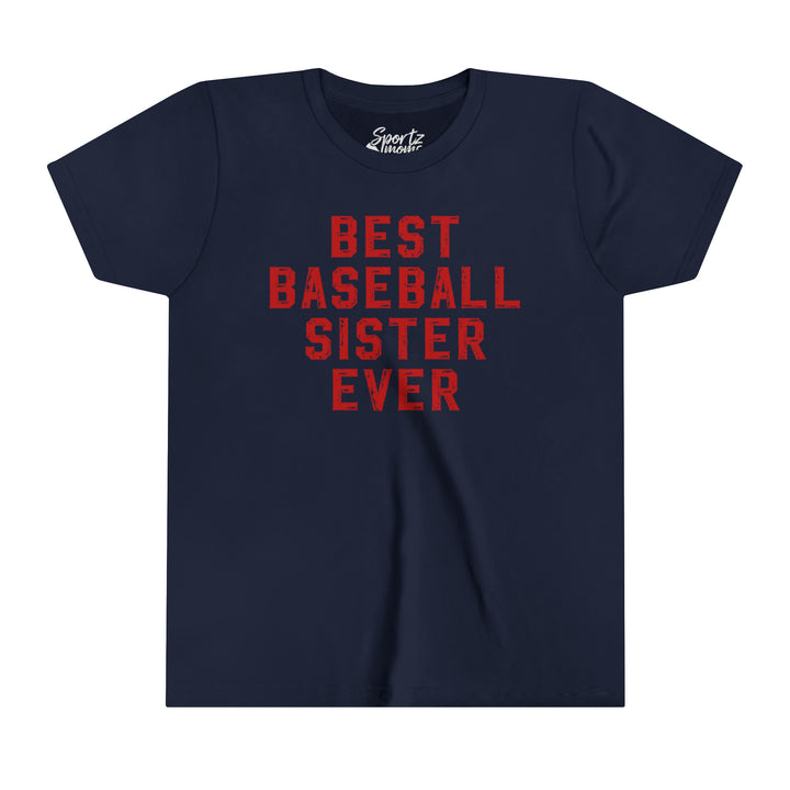 Best Baseball Sister Ever Youth Mid-Level T-Shirt