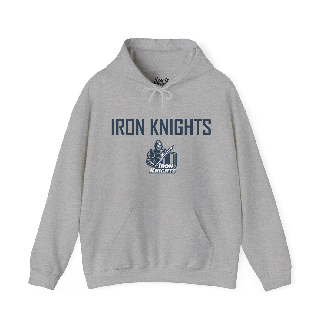 Iron Knights Adult Unisex Hooded Sweatshirt w/Knight Design, Name & Number on back