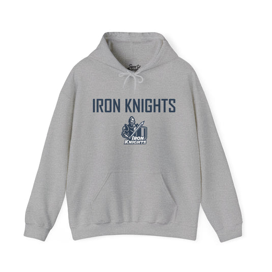 Iron Knights Basic Adult Unisex Hooded Sweatshirt w/Knight Design, Name & Number on back