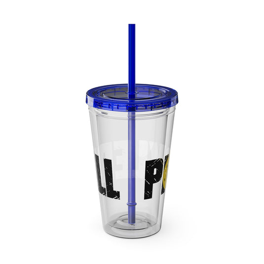 Pickleball 16 oz Sunsplash Tumbler with Straw