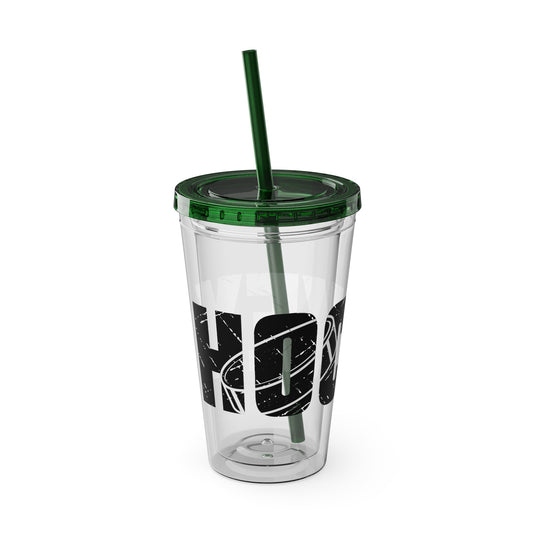 Hockey 16 oz Sunsplash Tumbler with Straw