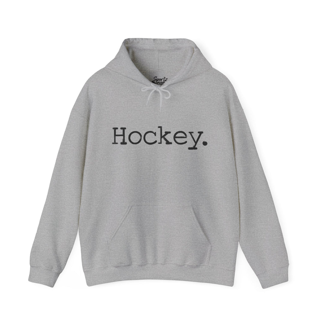 Typewriter Design Hockey Adult Unisex Hooded Sweatshirt