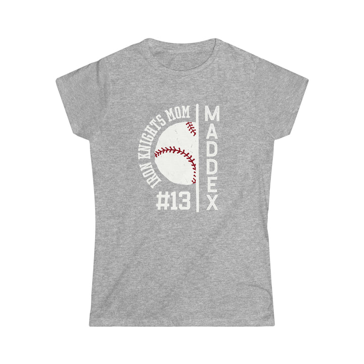 Iron Knights Adult Women's T-Shirt - Mom Design w/Vertical Player Name