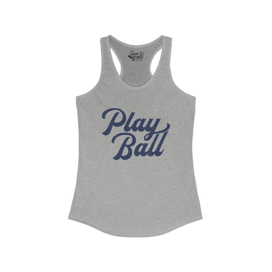 Play Ball Baseball Adult Women's Racerback Tank