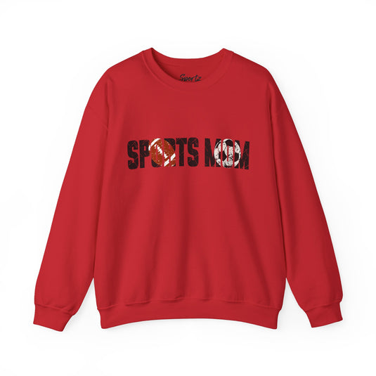 Sports Mom w/Football & Soccer Ball Adult Unisex Basic Crewneck Sweatshirt