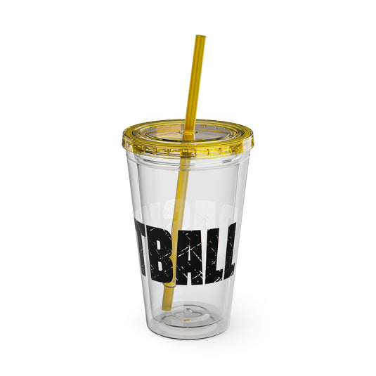 Basketball 16 oz Sunsplash Tumbler with Straw