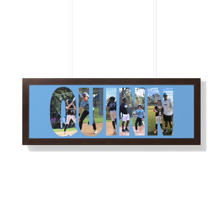 Custom Picture Block Name Framed Art