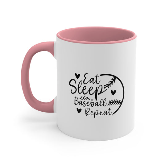 Eat Sleep Baseball Repeat 11oz Accent Mug