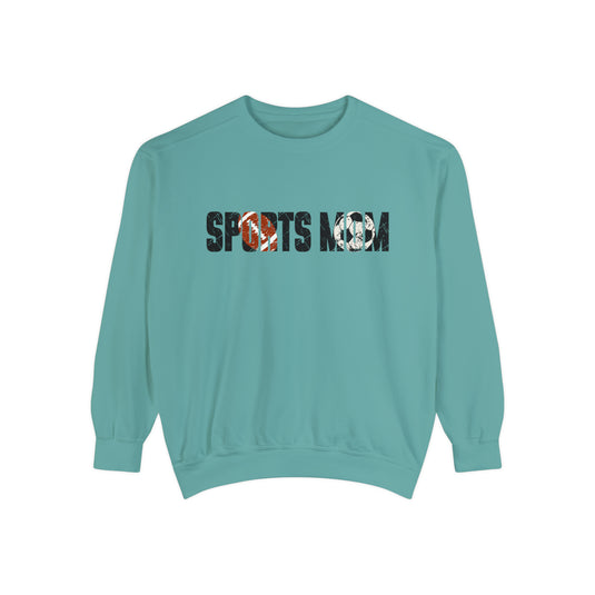 Sports Mom w/Football & Soccer Ball Adult Unisex Premium Crewneck Sweatshirt