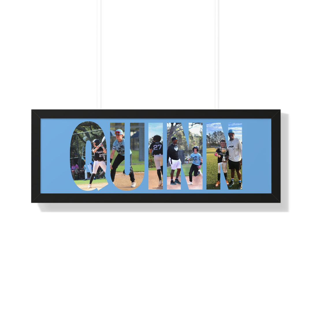 Custom Picture Block Name Framed Art