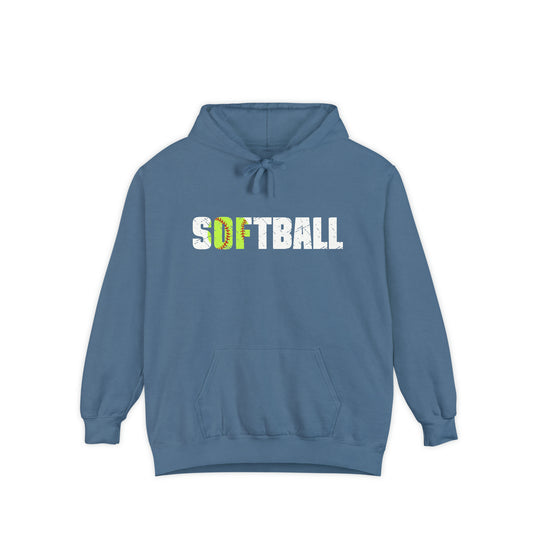 Softball w/White Text Adult Unisex Premium Hooded Sweatshirt