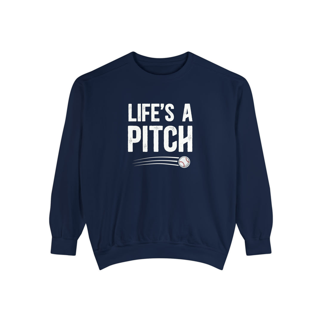 Life's a Pitch Baseball Adult Unisex Premium Crewneck Sweatshirt