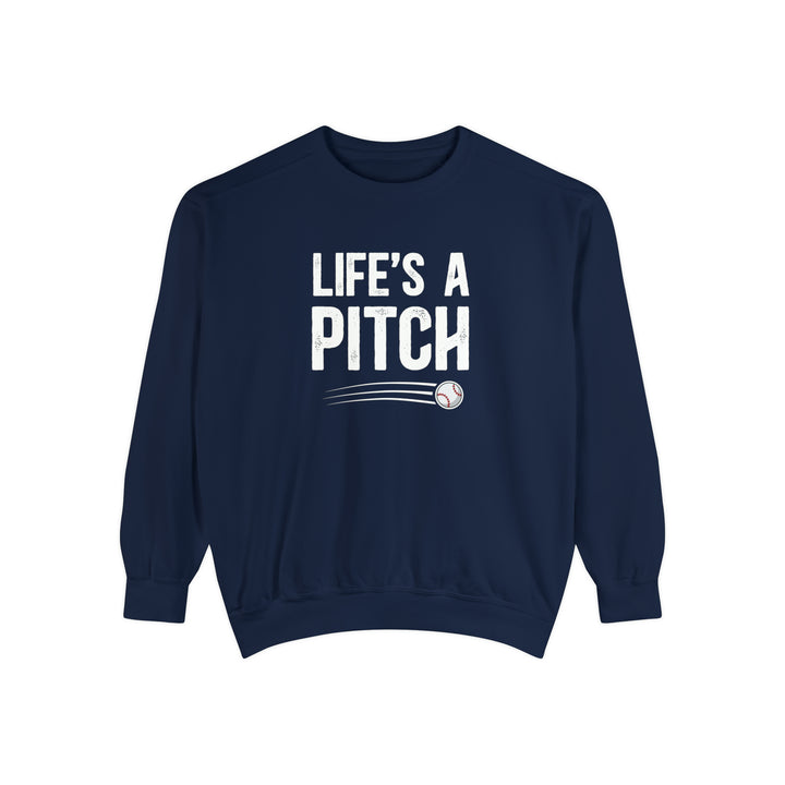 Life's a Pitch Baseball Adult Unisex Premium Crewneck Sweatshirt