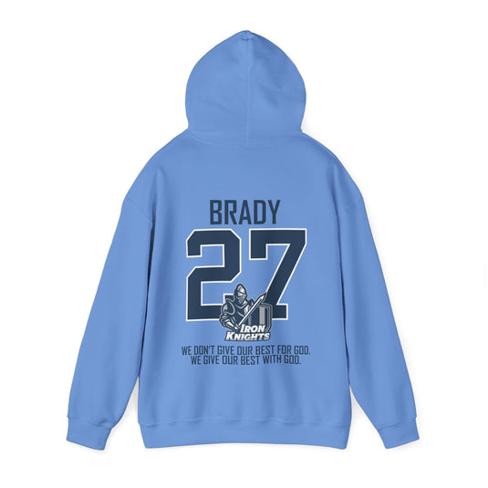 Iron Knights Basic Adult Unisex Hooded Sweatshirt w/Knight Design, Name & Number on back