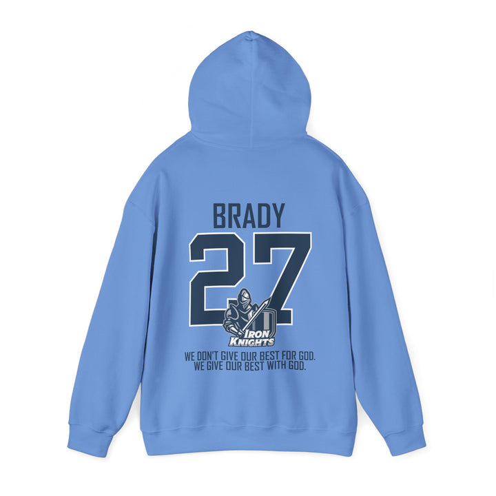 Iron Knights Adult Unisex Hooded Sweatshirt w/Knight Design, Name & Number on back