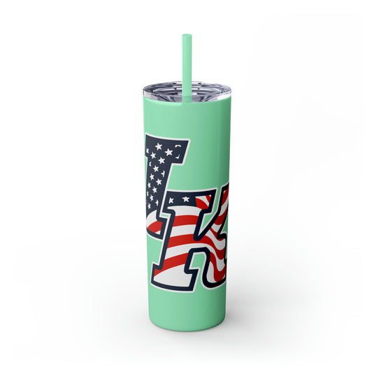 Iron Knights Baseball 20oz Skinny Tumbler with Straw in Matte or Glossy w/Flag Logo