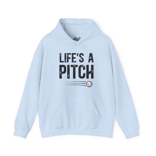 Life's a Pitch Baseball Adult Unisex Basic Hooded Sweatshirt