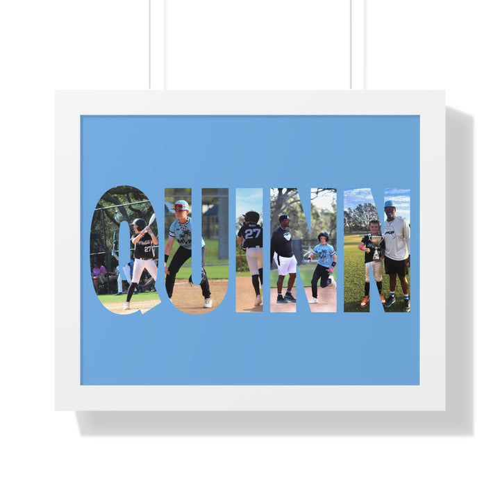 Custom Picture Block Name Framed Art