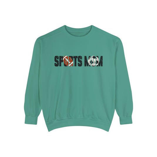 Sports Mom w/Football & Soccer Ball Adult Unisex Premium Crewneck Sweatshirt