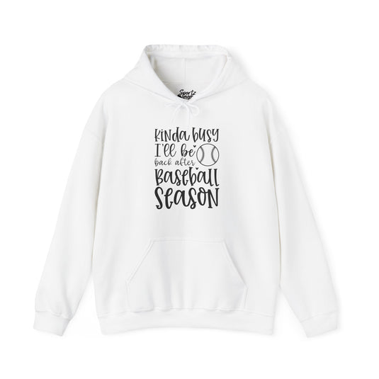 Kinda Busy Baseball Adult Unisex Basic Hooded Sweatshirt