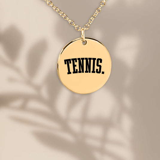 Tennis Tall Design Coin Necklace