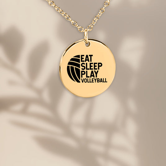 Eat Sleep Play Volleyball Coin Necklace