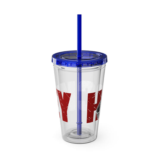 Hockey 16 oz Sunsplash Tumbler with Straw