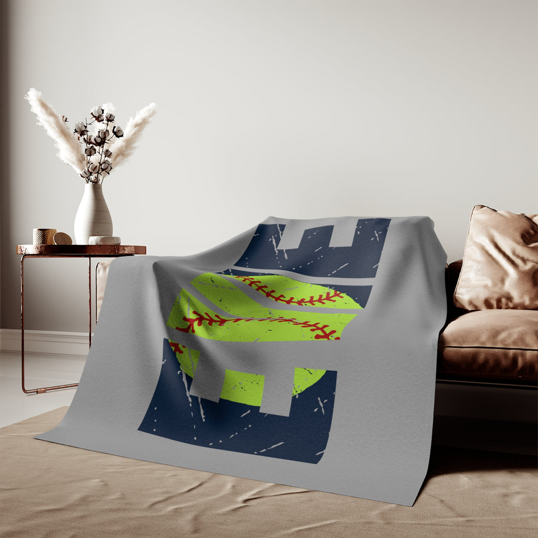 Softball Sweatshirt Blanket w/Custom Name