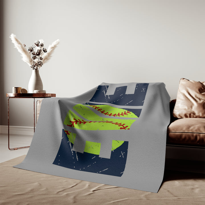 Softball Sweatshirt Blanket w/Custom Name