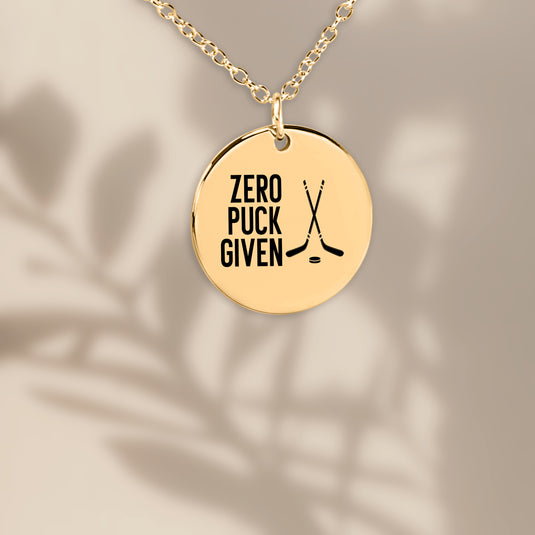 Zero Puck Given Hockey Coin Necklace