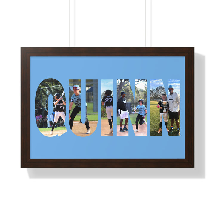 Custom Picture Block Name Framed Art