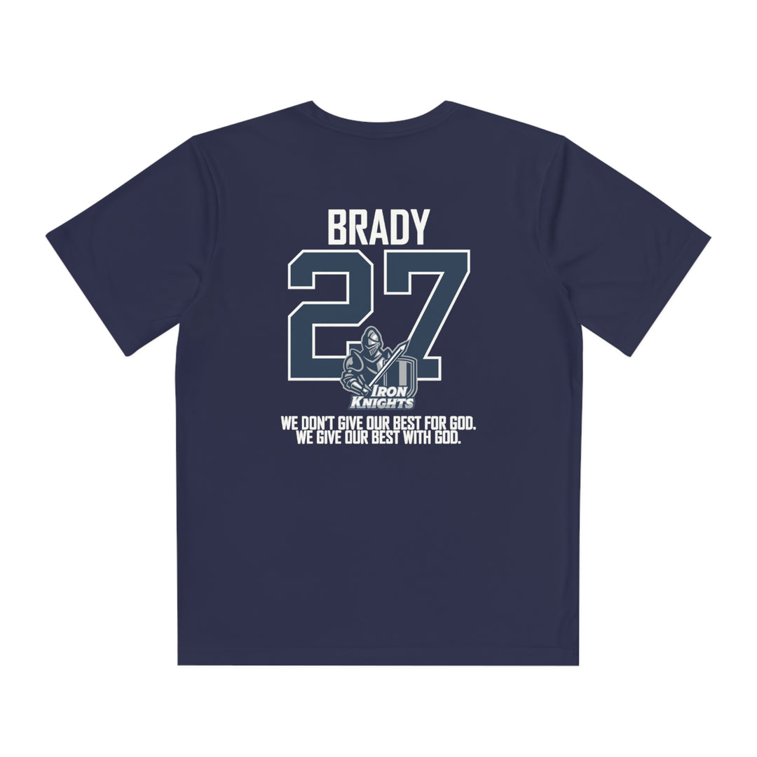 Iron Knights Youth Short Sleeve Competitor Moisture Wicking Tee w/Flag Logo and Name & Number on back