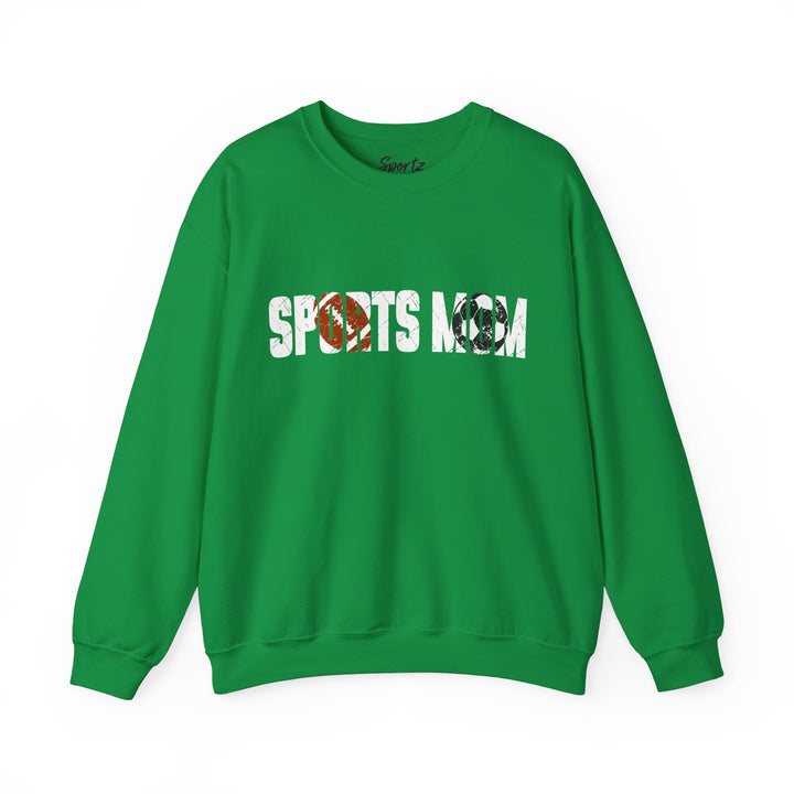 Sports Mom w/Football & Soccer Ball Adult Unisex Crewneck Sweatshirt