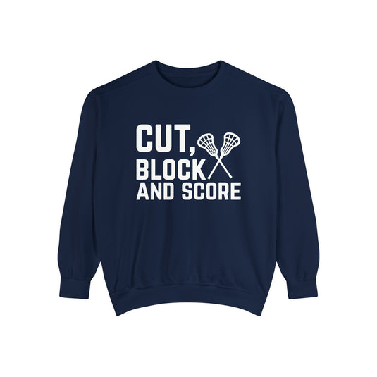 Cut Block and Score Lacrosse Adult Unisex Premium Crewneck Sweatshirt